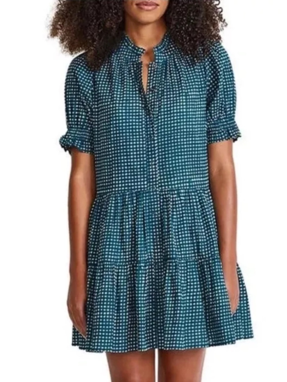 Apiece Apart blue gingham Las Alturas mini dress XS